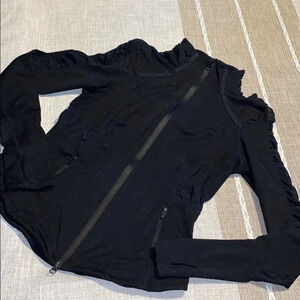 Zella Ruched Mesh Panel Fitted Athletic Jacket​​​​​​​​​​